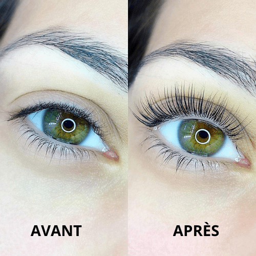 Avant utilisation Glow Lift — cils naturels avant recourbe-cils chauffant